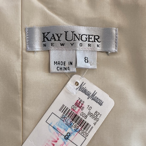 NWT Kay Unger Strapless Metallic Brocade Style Dress, Size 8 - Picture 15 of 17